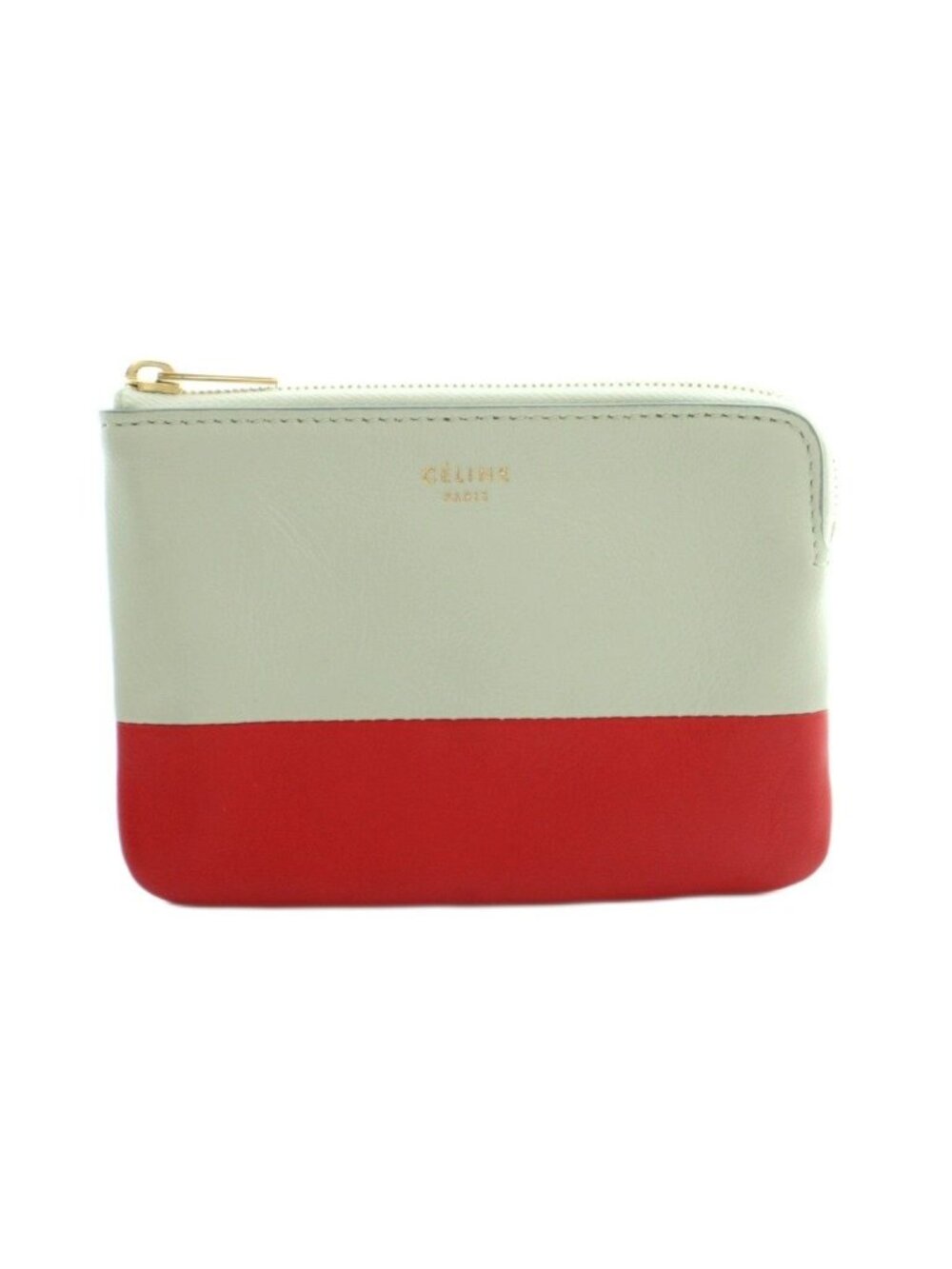 Celine Coin Purse Bicolor Leather Gray
